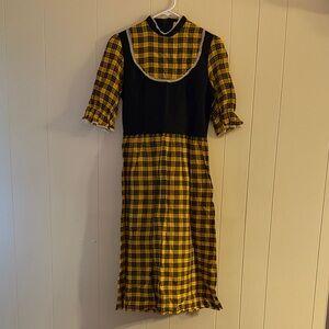 Plaid Yellow and Black Dress
